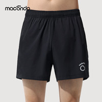 马孔多（macondo）梭织4英寸跑步短裤 三口袋收纳原纱凉感速干抗菌抗紫外线 黑色 3XL 【160-170斤】