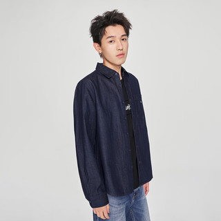 Lee LMT009 翻领工装长袖牛仔衬衫 清水洗 S