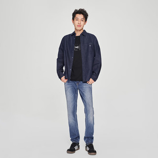 Lee LMT009 翻领工装长袖牛仔衬衫 清水洗 S
