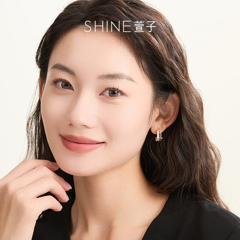 萱子（SHINE）饰品优雅精致法式高级蝴蝶珍珠耳环38 金色+白色 2个
