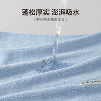 无印良品毛巾2条装5A级抗菌加厚柔软强力吸水不易掉毛A类洗脸洗澡大面巾 【A类抗菌】灰/蓝 2条