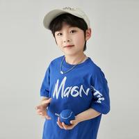 男童T恤儿童夏季薄款舒适凉感印花短袖中大童运动休闲纯棉上衣潮