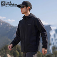 Jack Wolfskin狼爪冲锋夹克男日常休闲运动户外防水透汽宽松舒适徒步夹克外套男 013-6000/黑色 L 180/100A