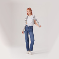 Levi's 25年春夏女士时尚LOWPRO高腰宽松直筒牛仔长裤 蓝色 26