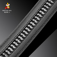 稻草人（MEXICAN）【520】男士皮带不带头带身自动扣青年腰带无头皮带男 荔枝纹【3.5cm宽】