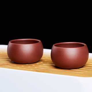 尊壶紫砂茶杯品茗杯功夫茶具配件主人杯建盏小茶碗 2只装兰草杯80ml
