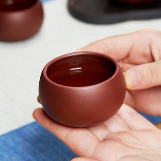 尊壶紫砂茶杯品茗杯功夫茶具配件主人杯建盏小茶碗 2只装兰草杯80ml