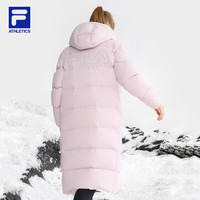 FILA  斐护科技|斐乐款长款鹅绒羽绒服保暖外套 暗蕖粉-PK 2XL (185) /104A