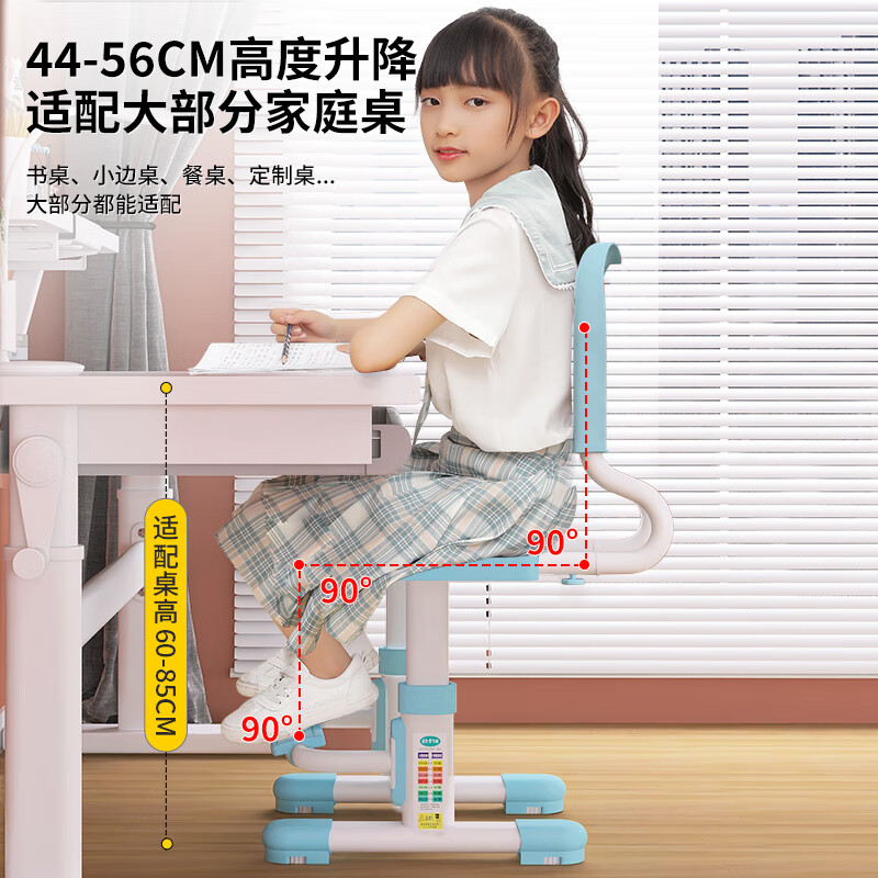 益威（EIEV）儿童学习椅 中小学习座椅 家用可升降写作业写字椅子电脑椅 9cm追背正姿+自由升降+椅套-灰 升降脚踏+手摇升降+工学正姿-灰