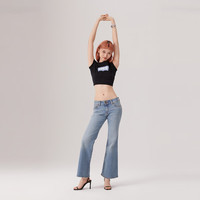 Levi's李维斯女士美式经典休闲简约时尚通勤超低腰喇叭牛仔裤   (32)