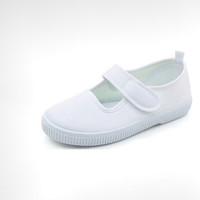 雨鸥 2025新款儿童小白鞋男女童白色帆布鞋学生演出鞋子室内舞蹈鞋CYX 1976 22 /16cm