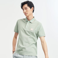 七匹狼短袖T恤男士翻领男保罗衫净色体恤衫透气男装夏装衣服 209(浅绿) L 170/88A