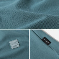 七匹狼短袖T恤男士翻领男保罗衫净色体恤衫透气男装夏装衣服 103(灰蓝) XL 175/92A