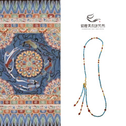 敦煌美术研究所 敦煌遗梦 碧悟 蓝磷灰玛瑙项链 中式国风 博物馆文创 送闺蜜朋友生日礼品