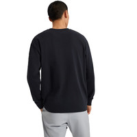 安德玛（UNDERARMOUR）春夏Crest Logo男子高克重运动休闲长袖T恤1390251 黑色001 3XL