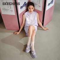 斯凯奇漫月玛丽珍|女一脚蹬透气浅口单鞋夏季运动风厚底凉鞋 【优雅蕾丝】白色/WHT 36