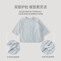 【桑蚕丝】婴儿和尚服夏季睡衣新生儿产房无骨衣服初生宝宝上衣 鸢尾蓝