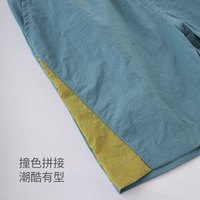 男童七分裤夏季薄款儿童休闲裤夏装拼接撞色潮酷帅气短裤宝宝裤子 深灰