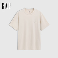 Gap男女装2025夏季新款小熊刺绣吸湿速干短袖T恤宽松上衣727518
