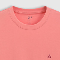 Gap男女装2025夏季小熊刺绣吸湿速干短袖T恤宽松上衣727518 粉红色 L (175/96A) 亚洲尺码
