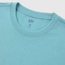 Gap 男女装夏季款小熊刺绣吸湿速干短袖T恤宽松上衣727518 霜蓝色 L (175/96A) 亚洲尺码