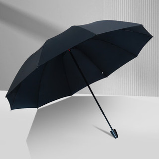 红叶の秀红叶伞十骨雨伞男士加大号折叠伞晴雨两用商务伞抗风暴双人大伞 藏青色
