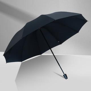 红叶の秀红叶伞十骨雨伞男士加大号折叠伞晴雨两用商务伞抗风暴双人大伞 藏青色