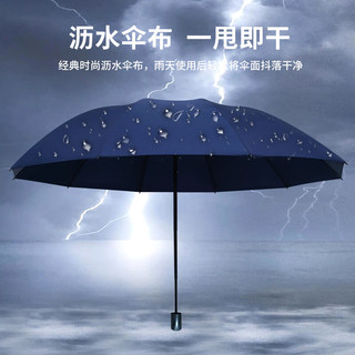红叶の秀红叶伞十骨雨伞男士加大号折叠伞晴雨两用商务伞抗风暴双人大伞 藏青色