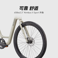 SPECIALIZED闪电 ROLL 2.0 斜梁铝合金碟刹通勤成人城市休闲自行车 白灰色/枪灰色/反光黑 L