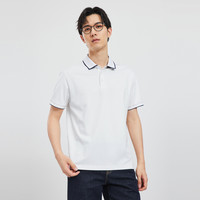 【凉感】七匹狼男士短袖polo衫夏季休闲短款男士翻领T恤上衣 175/92A/XL 801(米白)