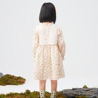 【春日碎花套装】迷你巴拉 MINI BALA 巴拉保暖女童全棉连衣裙儿童公主裙子