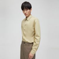 【男士衬衫合集】MECITY免烫衬衣纯色休闲宽松长袖高级衬衫黑色