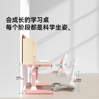 黑白调儿童C1儿童学习桌书桌学习桌椅升降桌写字桌子电脑桌书桌1.2m C1+G5机械追背 粉