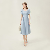 范思蓝恩 天鹅裙 法式浪漫连衣裙女2024夏网纱收腰显瘦A字裙子 蓝恩蓝 XS