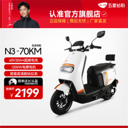 五星钻豹 电动车60V20AH电动摩托车外卖电瓶车1200W大功率牛系电摩 N3 凝雪白/钢琴黑/合金白