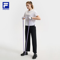 FILA 斐乐女装针织短袖衫2025夏季百搭运动宽松圆领白T恤女 玉石白-WT S 160/80A/S