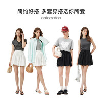 范思蓝恩工装a字半身裙女夏季2024高腰美式热辣花苞短裙12908 黑色 XS