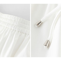 范思蓝恩工装a字半身裙女夏季2024高腰美式热辣花苞短裙12908 白色 XL