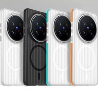  韵宁 瓦楞光栅防滑边 手机壳  白壳橙边 PC