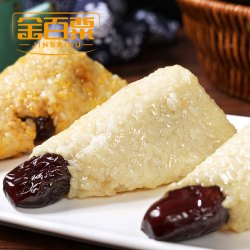 金百粟 黄米红枣粽子白米粽子礼盒陕北特产大黄软米蜜枣甜粽子牛角清水粽 红枣白米粽子800g