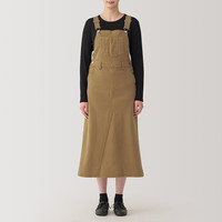 無印良品 MUJI(無印良品 )女式 牛仔 背带裙 女装裙子 牛仔裙 长裙 A字裙 春秋 丹宁回潮
