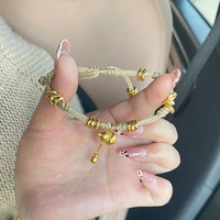 易昇黄金小胖福编绳手链女新款小克重盘缠编织手绳送女友礼物 葫芦盘缠圈编绳手链/金重约