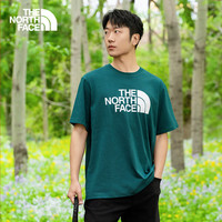 北面(The North Face)短袖T恤男户外宽松舒适印花半袖短袖|25年春夏86PS 6GI/绿色 M /170