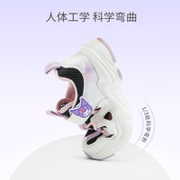 凯蒂猫 Hello Kitty 童鞋女童运动鞋库洛米镂空透气框子鞋夏季透气单网6821白黑紫36 36 码适合脚长21.9-22.4cm
