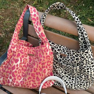 妖精的口袋 2025春夏韩系ins粉色豹纹帆布包大容量慵懒松弛感手提袋