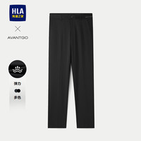 HLA海澜之家西裤男春季25修身裤弹力休闲裤子男 黑色(净色)(02) 34 175/88A(34)143~150斤