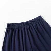 森马儿童森马儿童短裤运动风撞色印花针织休闲裤夏女童裤子285224231003 深蓝80809 140