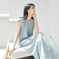 对白晕染印花莱赛尔短袖套装女2025夏上衣短裤宽松轻薄两件套 静谧蓝 M