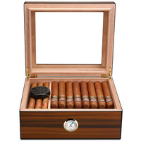 茄龙 (CIGARLOONG) 雪松木雪茄盒古巴雪茄保湿烟盒便捷式雪茄保湿盒CL-1001 浅木纹大款