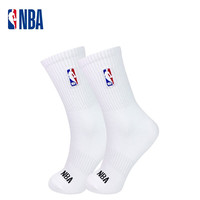 NBA袜子男士高筒篮球袜长筒休闲运动袜春夏跑步袜子透气不闷脚棉袜男 2*白色1*黑色/ 3双 39-44码